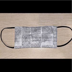 Newspaper print reusable face mask